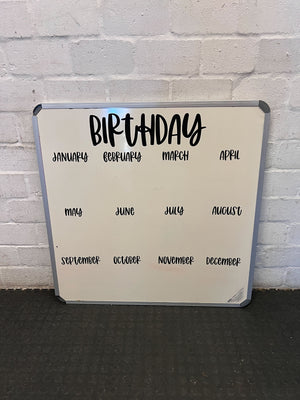 Birthday Tracker Whiteboard Calendar 90 by 90 - 2ndhandwarehouse.com