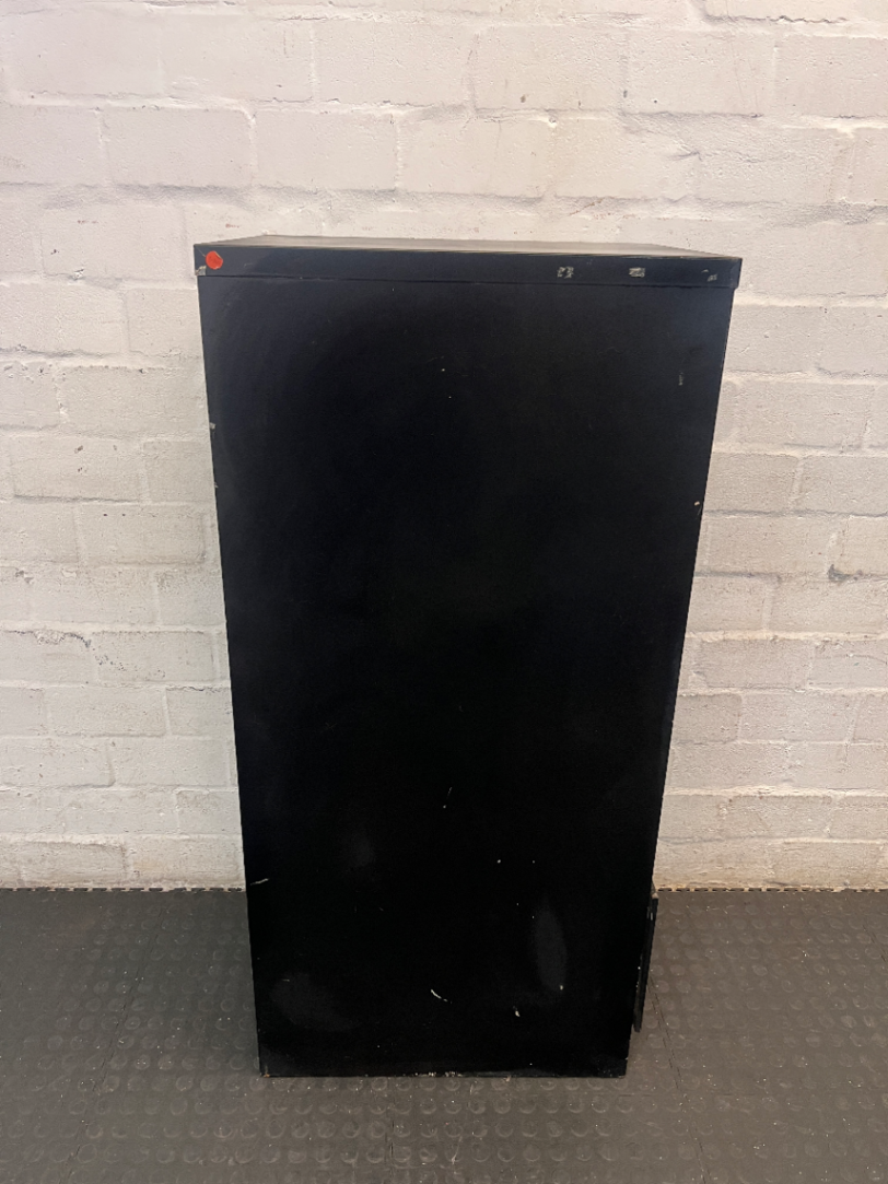 Black 4-Drawer Metal Filing Cabinet - Visible Paint Scuffs - 2ndhandwarehouse.com