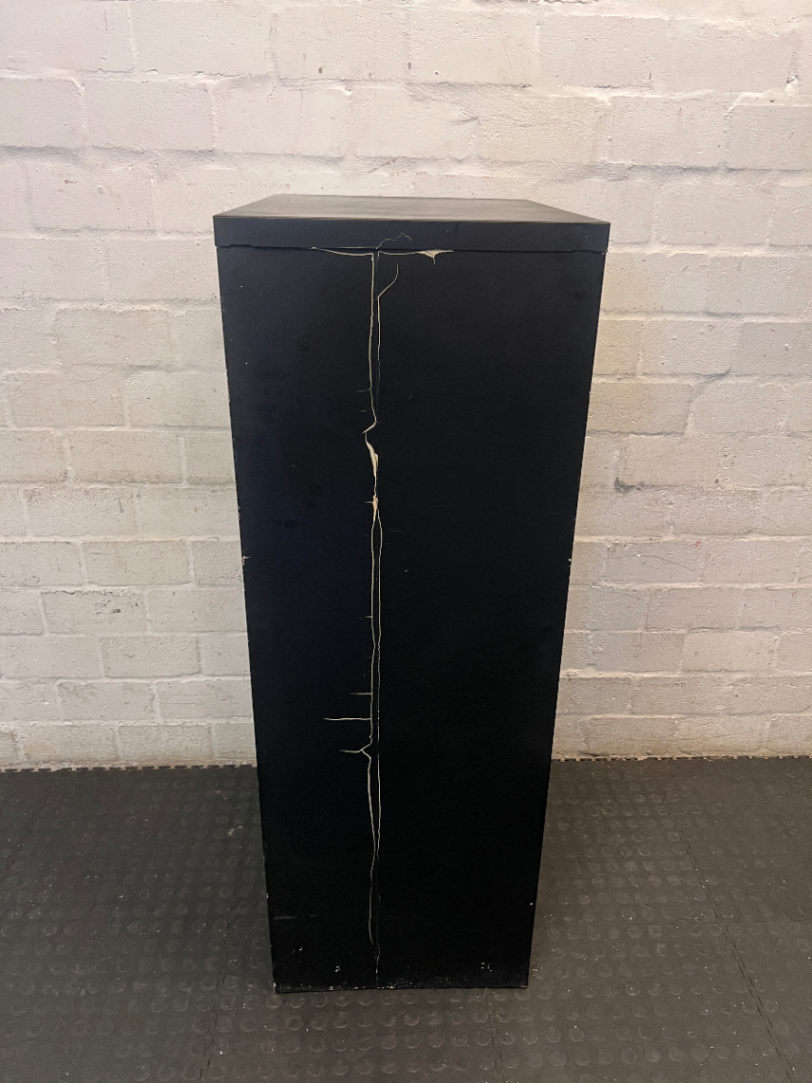 Black 4-Drawer Metal Filing Cabinet - Visible Paint Scuffs - 2ndhandwarehouse.com