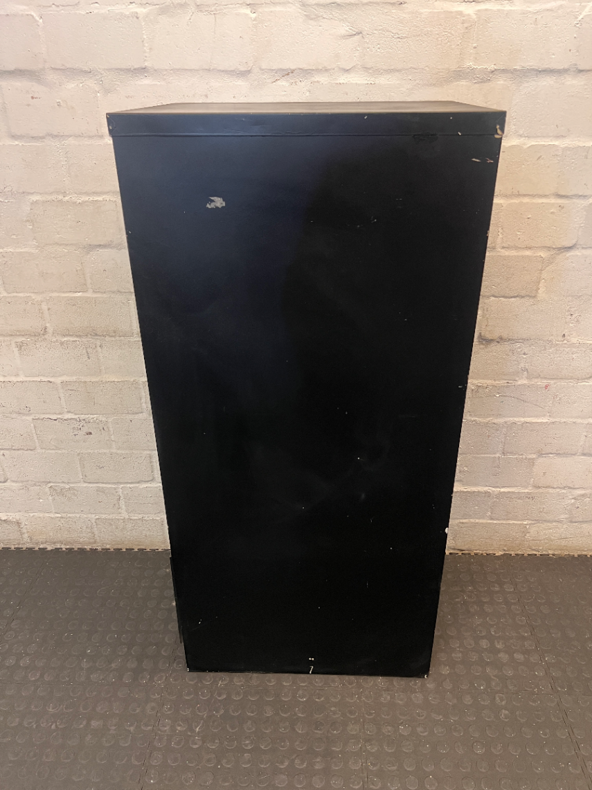 Black 4-Drawer Metal Filing Cabinet - Visible Paint Scuffs - 2ndhandwarehouse.com