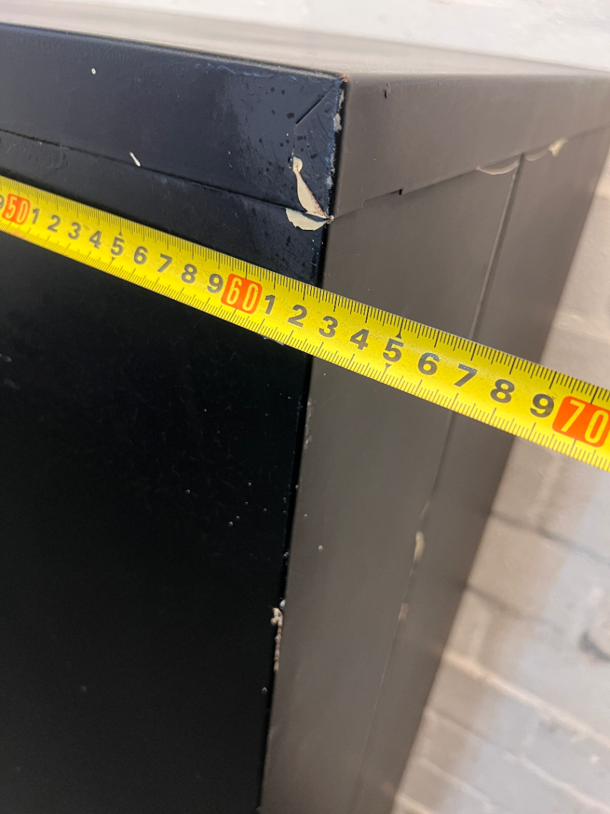 Black 4-Drawer Metal Filing Cabinet - Visible Paint Scuffs - 2ndhandwarehouse.com