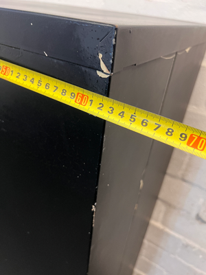 Black 4-Drawer Metal Filing Cabinet - Visible Paint Scuffs - 2ndhandwarehouse.com