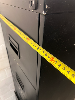 Black 4-Drawer Metal Filing Cabinet - Visible Paint Scuffs - 2ndhandwarehouse.com