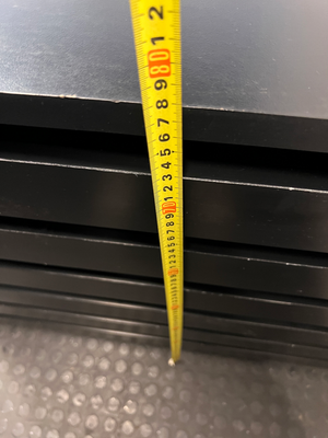 Black 6-Drawer Office Filing Unit — Visible Surface Scuffs and Chipping