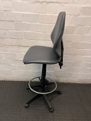 Black Draughtsman Office Chair with Footring — Well Used Condition