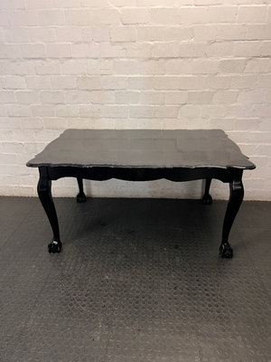 Black Ball and Claw Vintage Dining Table — Fair Condition with Visible Paint Wear