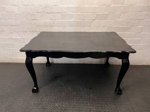 Black Ball and Claw Vintage Dining Table — Fair Condition with Visible Paint Wear