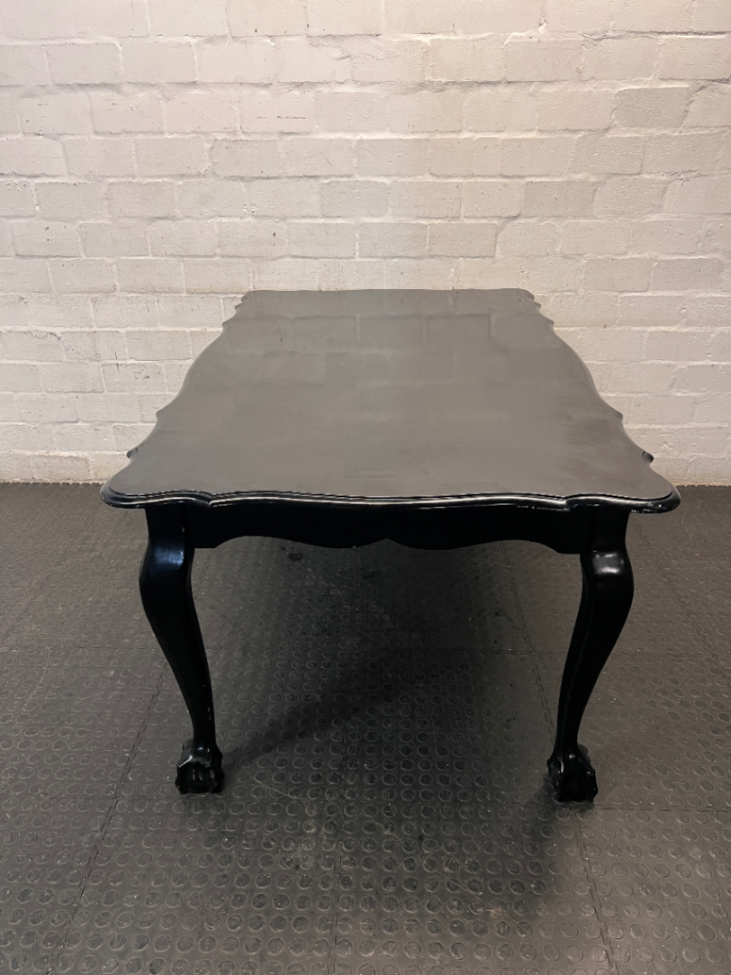 Black Ball and Claw Vintage Dining Table — Fair Condition with Visible Paint Wear