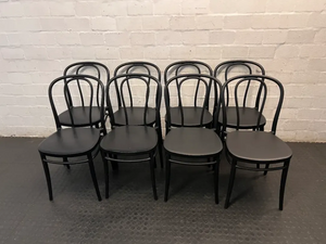 Black Bistro Style Synthetic Outdoor Chair — Clean Condition with Minimal Wear - 2ndhandwarehouse.com