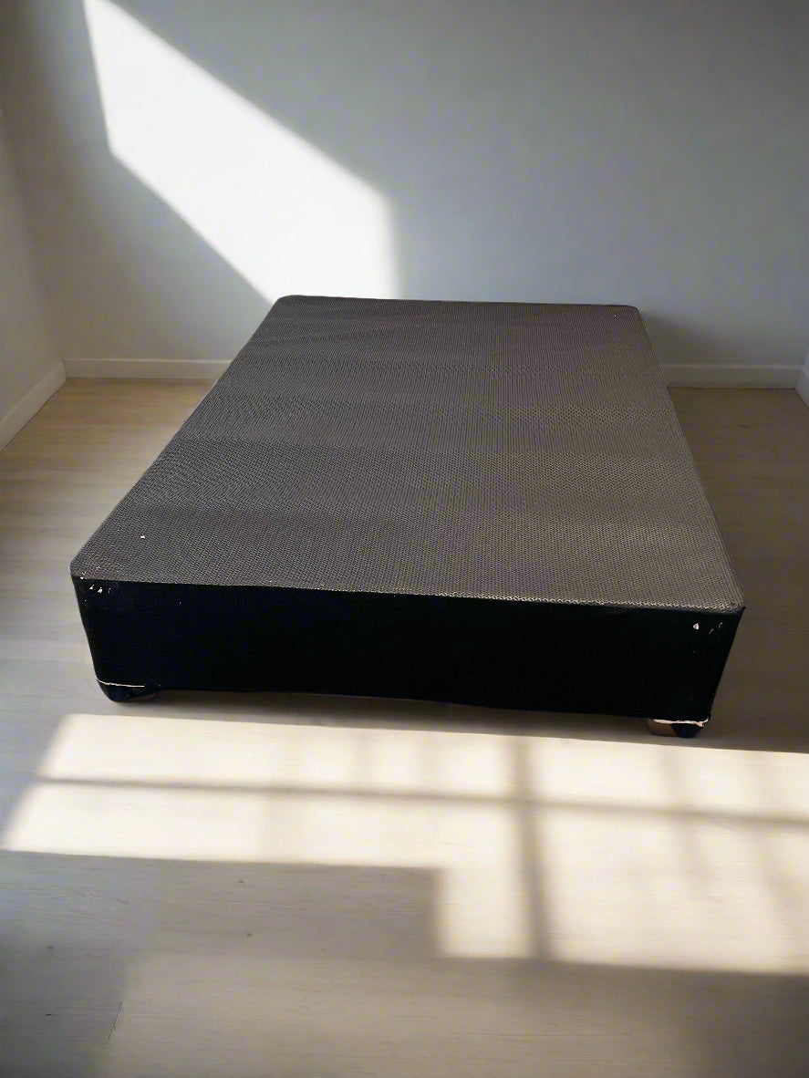 Black Fabric Double Bed Base - Minimal Wear, Sturdy Design - 2ndhandwarehouse.com