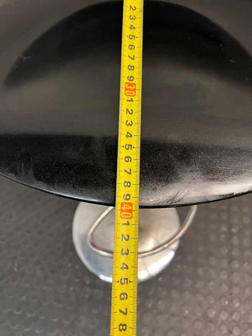 Black Gas-Lift Bar Stool with Chrome Base — Corrosion on Metal Legs and Bases