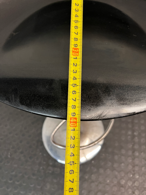 Black Gas-Lift Bar Stool with Chrome Base — Corrosion on Metal Legs and Bases