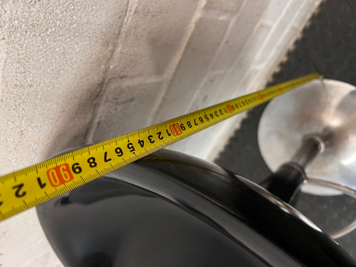 Black Gas-Lift Bar Stool with Chrome Base — Corrosion on Metal Legs and Bases