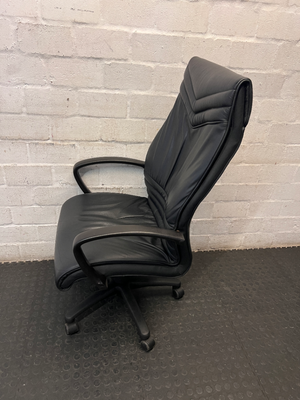 Black High-Back Executive Office Chair — Missing Underseat C - 2ndhandwarehouse.com