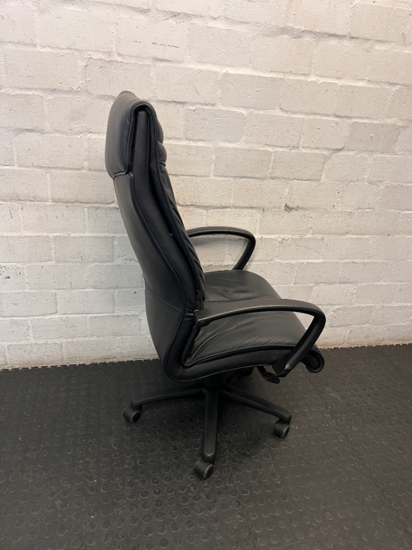 Black High-Back Executive Office Chair — Missing Underseat C - 2ndhandwarehouse.com