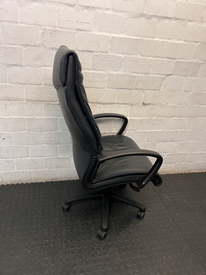 Black High-Back Executive Office Chair — Missing Underseat C - 2ndhandwarehouse.com
