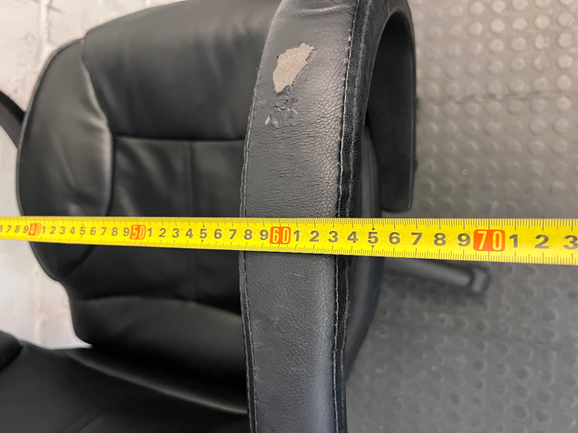 Black High-Back Executive Office Chair — Visible Wear to Upholstery