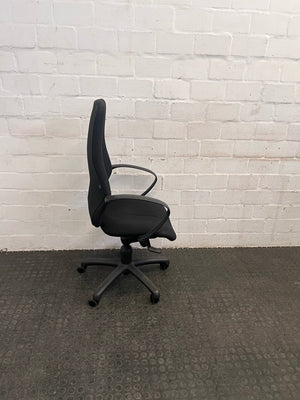 Black Highback Typist Office Chair on Wheels