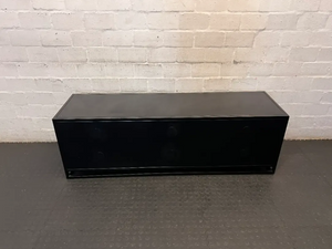 Black Industrial Metal 3-Door TV Unit - Fair Condition - 2ndhandwarehouse.com
