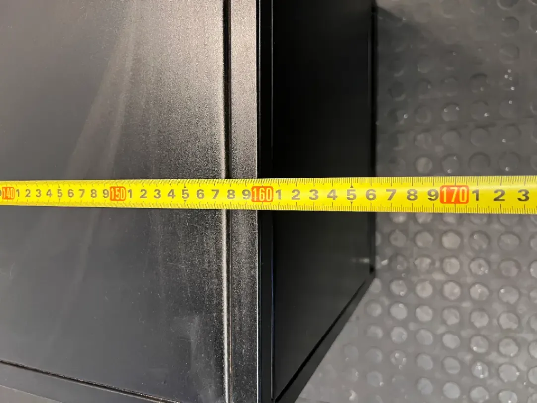 Black Industrial Metal 3-Door TV Unit - Fair Condition - 2ndhandwarehouse.com