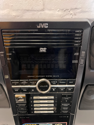 Black JVC Home Audio System with Speakers — Good Working Order in Fair Condition - 2ndhandwarehouse.com