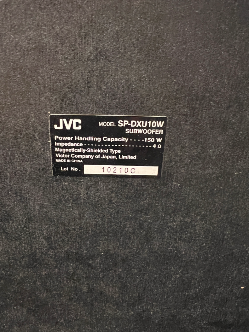 Black JVC Home Audio System with Speakers — Good Working Order in Fair Condition - 2ndhandwarehouse.com