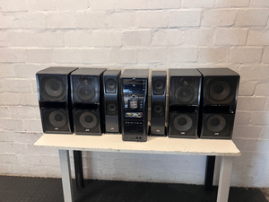 Black JVC Home Audio System with Speakers — Good Working Order in Fair Condition - 2ndhandwarehouse.com