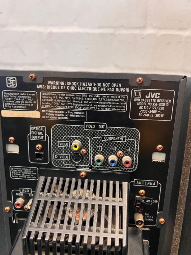 Black JVC Home Audio System with Speakers — Good Working Order in Fair Condition - 2ndhandwarehouse.com