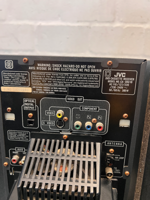 Black JVC Home Audio System with Speakers — Good Working Order in Fair Condition - 2ndhandwarehouse.com
