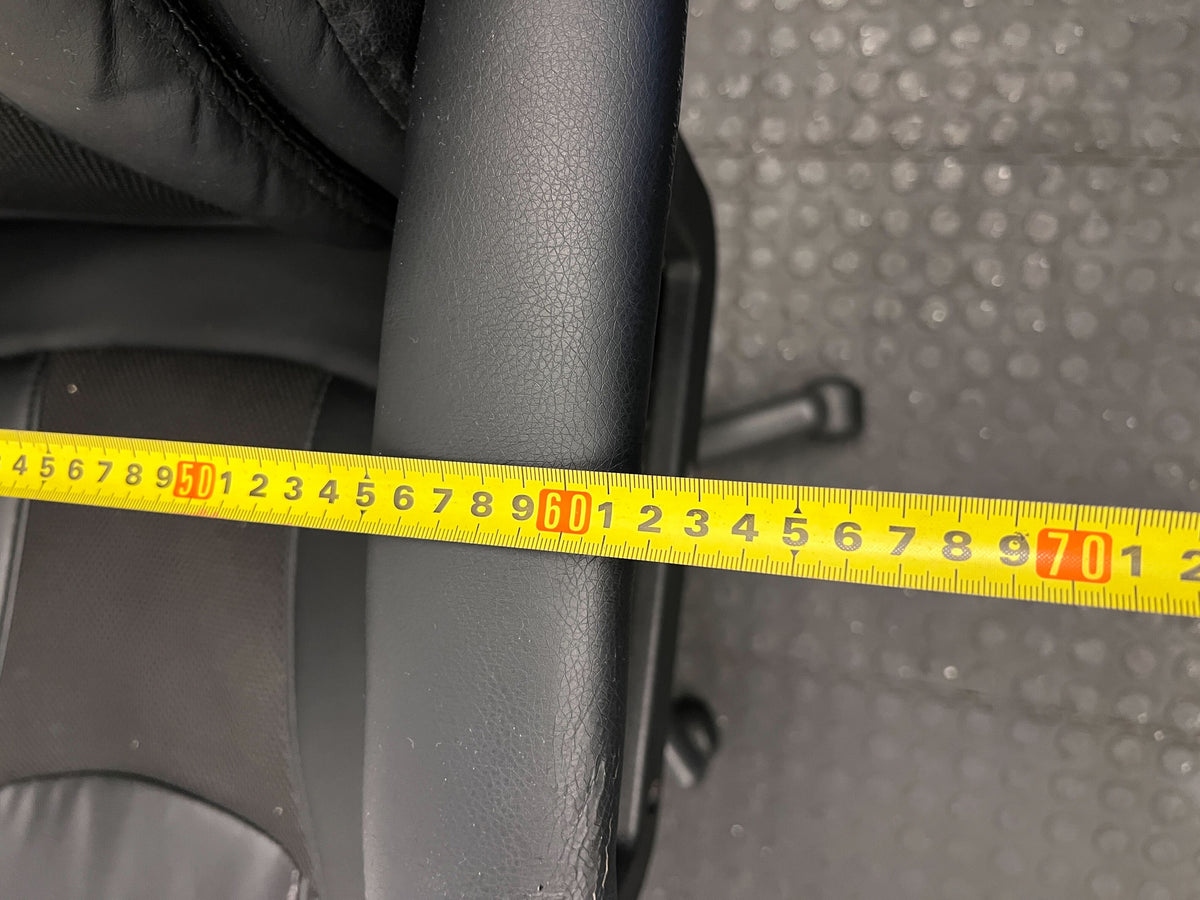 Black Leather Office Chair with Minor Wear and Tear