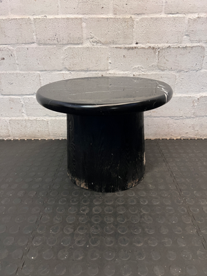 Black Marble Top Side Table - Visible Wear to Base - 2ndhandwarehouse.com