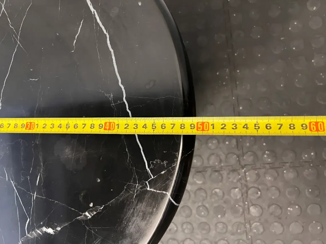 Black Marble Top Side Table - Visible Wear to Base - 2ndhandwarehouse.com