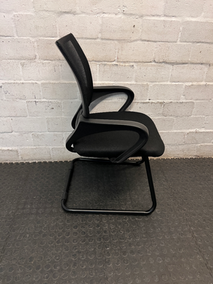Black Mesh Back Office Chair with Curved Armrests — Good Working Order