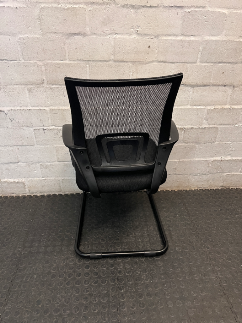 Black Mesh Back Office Chair with Curved Armrests — Good Working Order