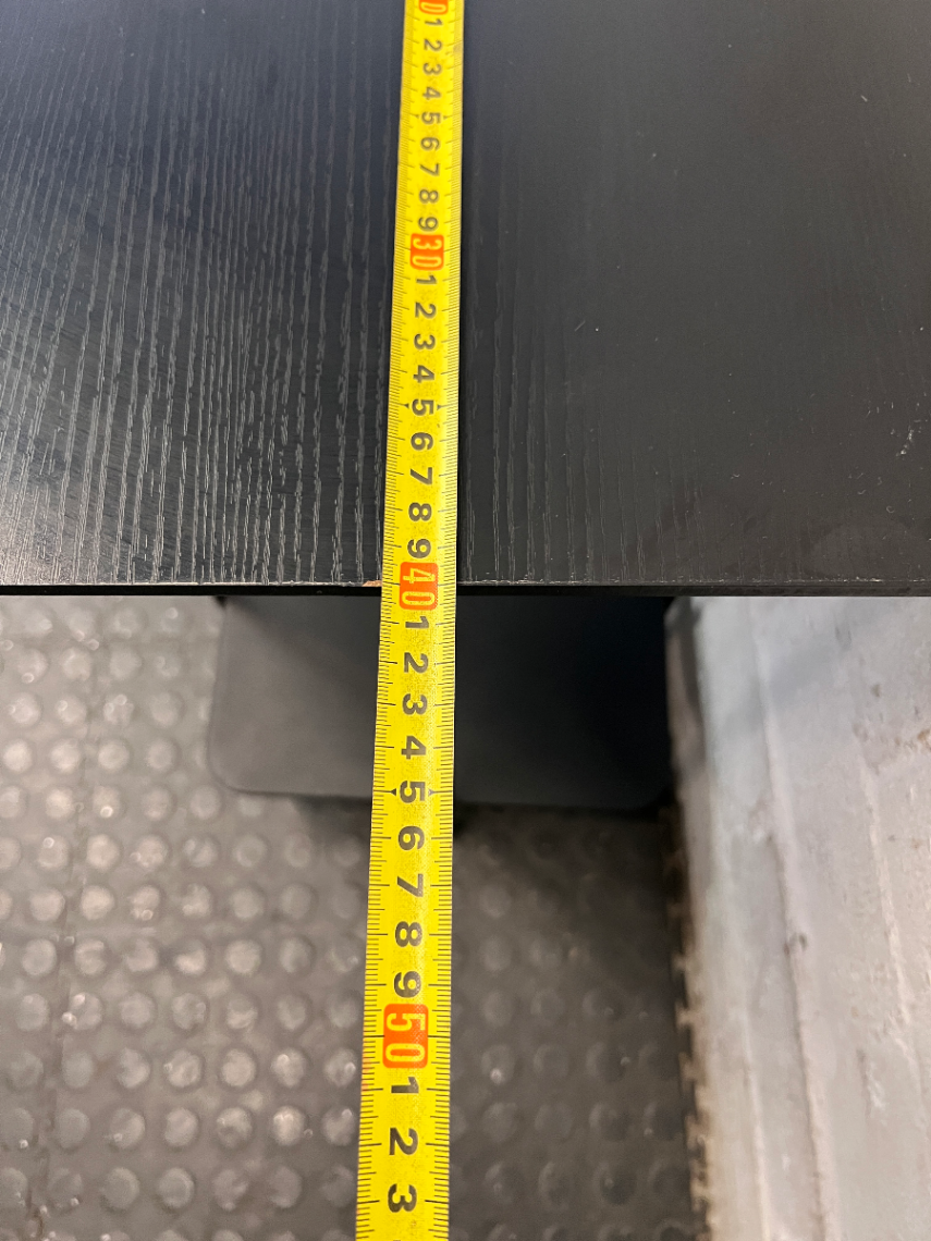 Black Minimalist Tiered Side Table — Fair Used Condition with Surface Wear
