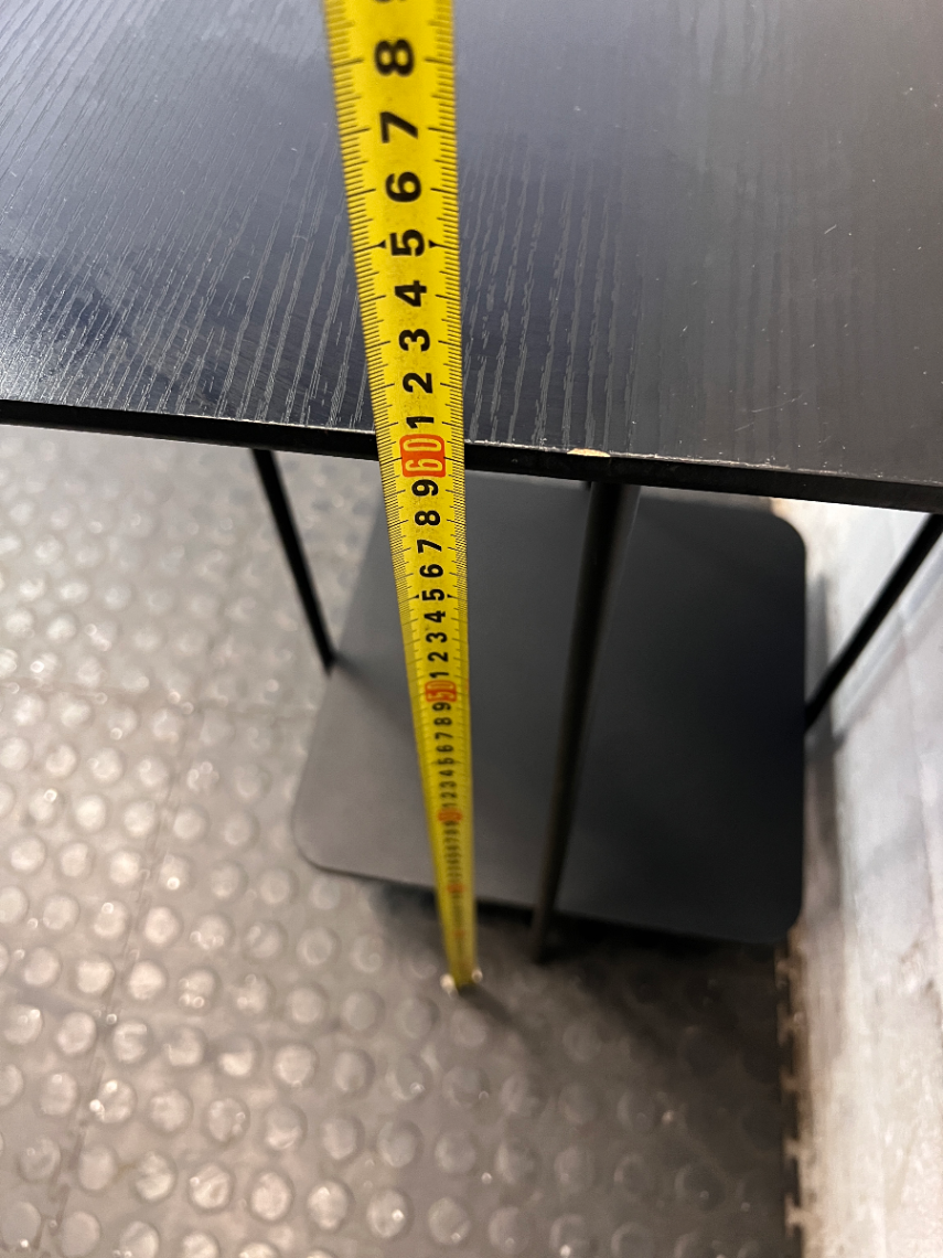 Black Minimalist Tiered Side Table — Fair Used Condition with Surface Wear