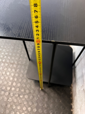Black Minimalist Tiered Side Table — Fair Used Condition with Surface Wear