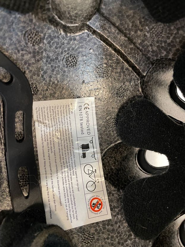 Black No Fear Rounded Bike Helmet