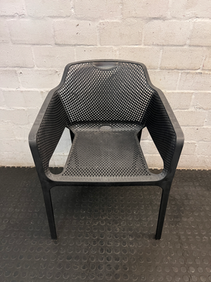 Black Perforated Polypropylene Armchair — Great C - 2ndhandwarehouse.com