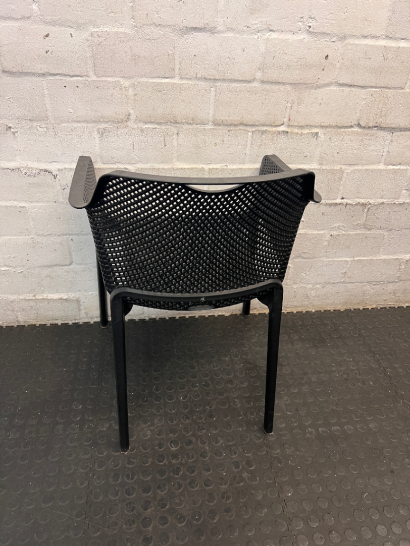 Black Perforated Polypropylene Armchair — Great C - 2ndhandwarehouse.com