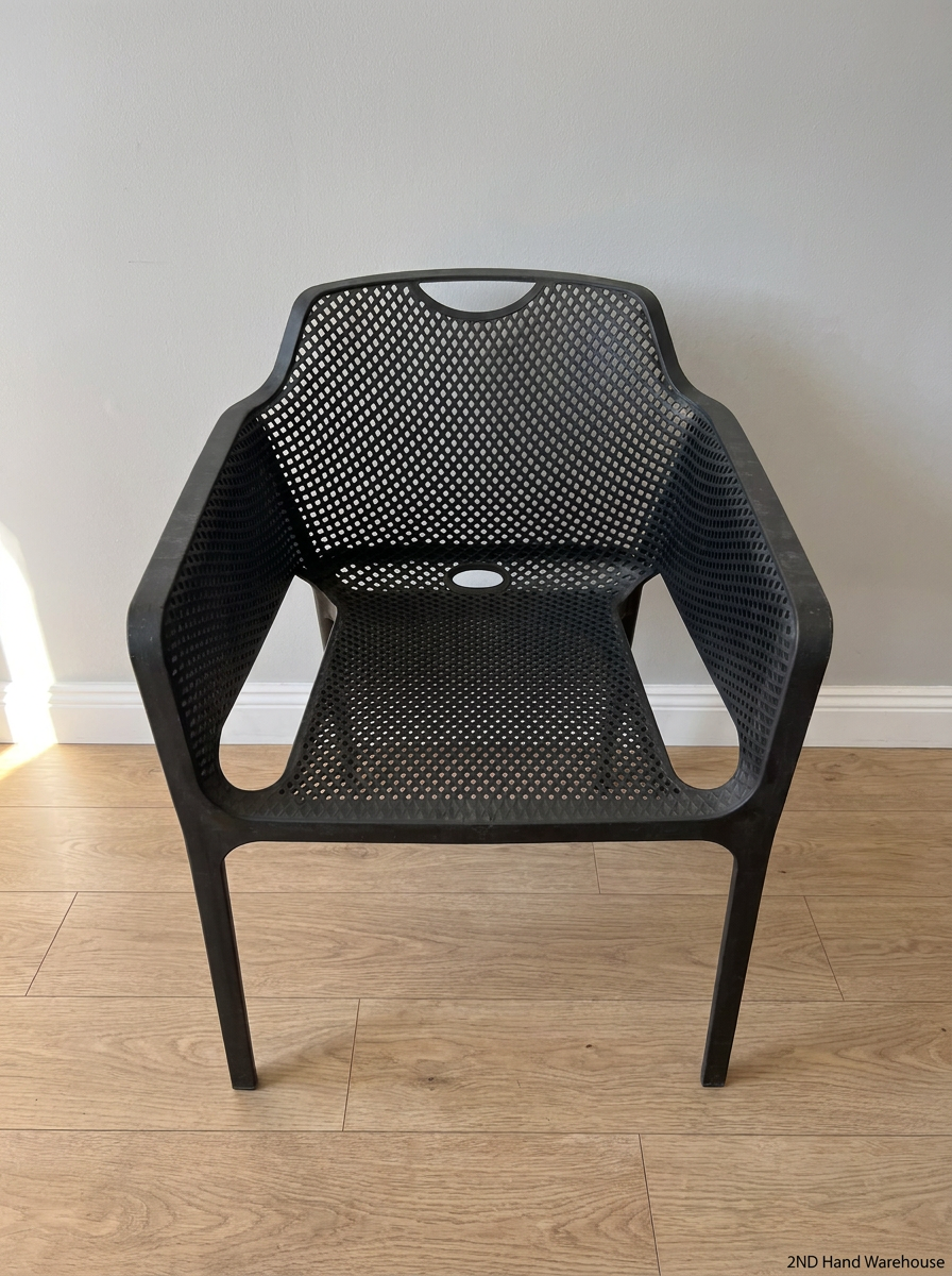 Black Perforated Polypropylene Armchair — Great C - 2ndhandwarehouse.com