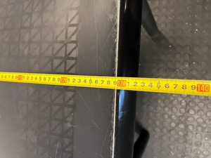 Black Plastic Outdoor Table - Bowed/Well Used Condition - 2ndhandwarehouse.com