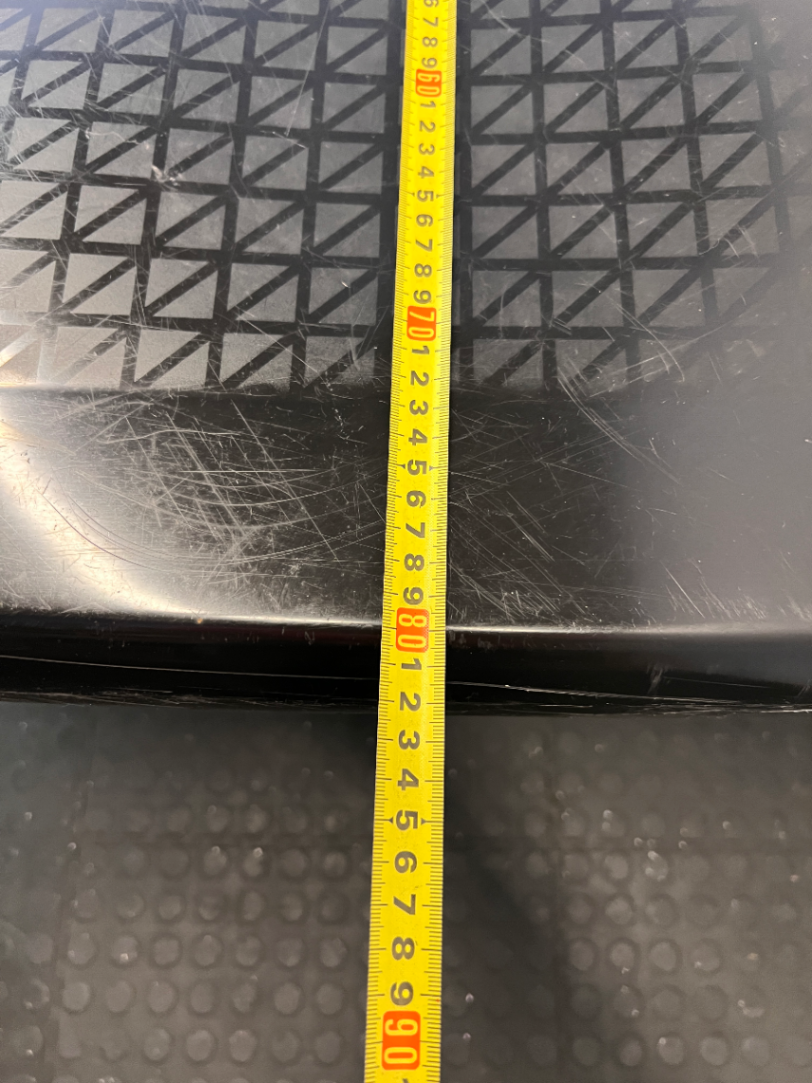 Black Plastic Outdoor Table - Bowed/Well Used Condition - 2ndhandwarehouse.com