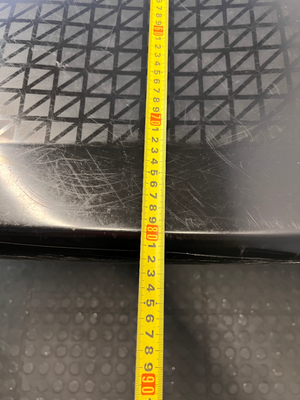 Black Plastic Outdoor Table - Bowed/Well Used Condition - 2ndhandwarehouse.com