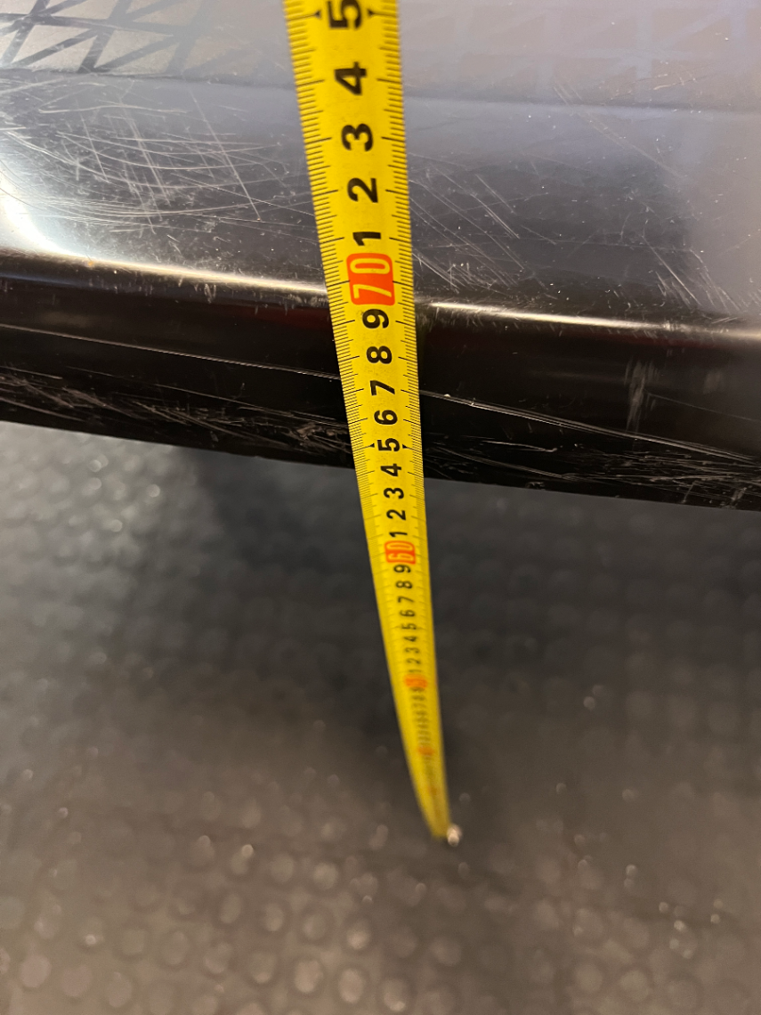 Black Plastic Outdoor Table - Bowed/Well Used Condition - 2ndhandwarehouse.com