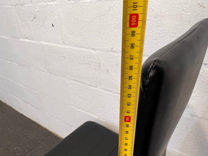 Black Pleather Ribbed Bar Stool (Slight Material Damage) - PRICE DROP