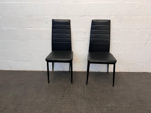 Black Pleather Ribbed Bar Stool (Slight Material Damage) - PRICE DROP