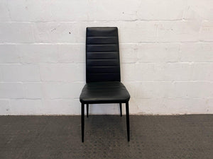 Black Pleather Ribbed Bar Stool (Slight Material Damage) - PRICE DROP