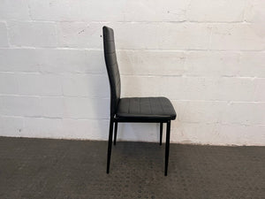 Black Pleather Ribbed Bar Stool (Slight Material Damage) - PRICE DROP