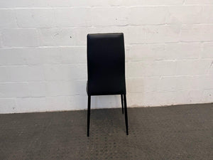 Black Pleather Ribbed Bar Stool (Slight Material Damage) - PRICE DROP